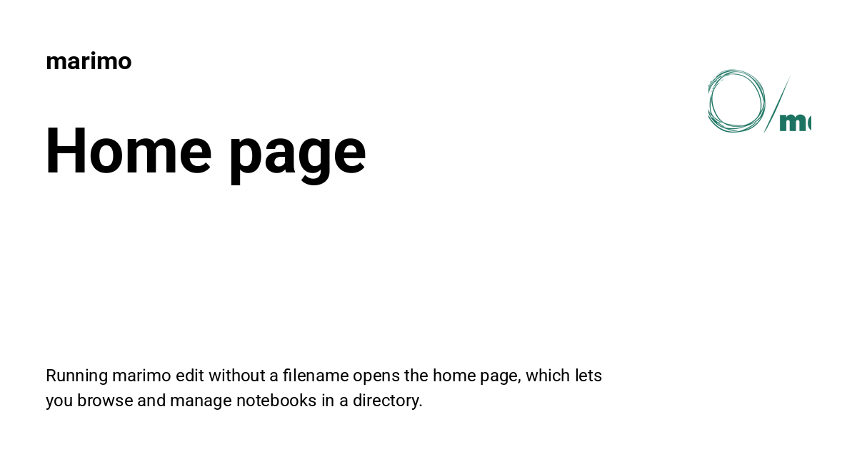 Home page - marimo