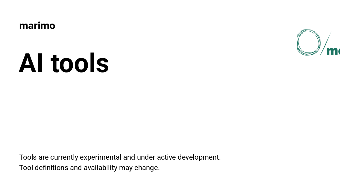 AI tools - marimo