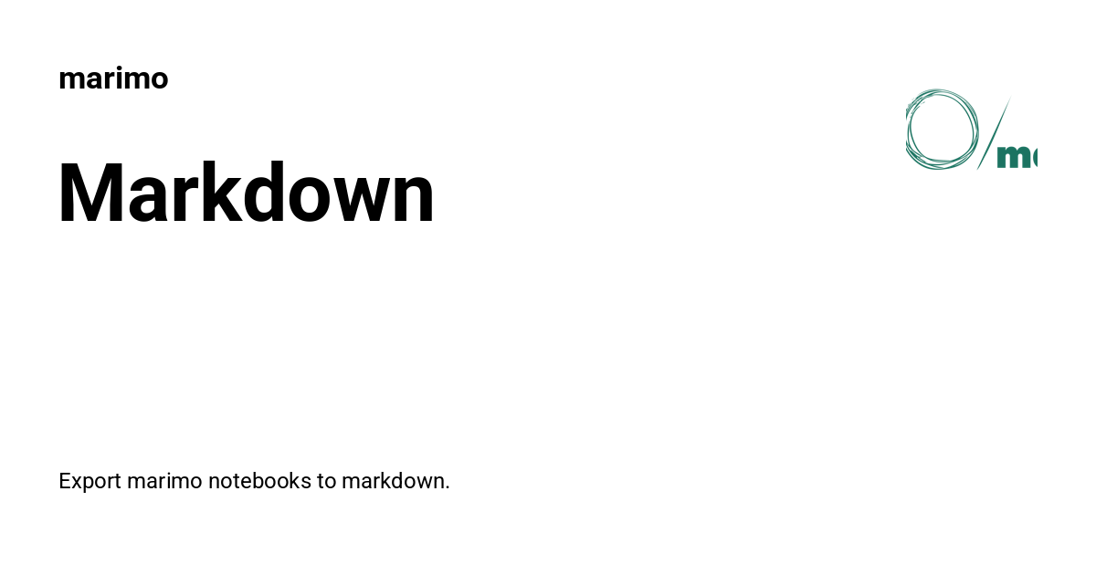 Markdown - marimo