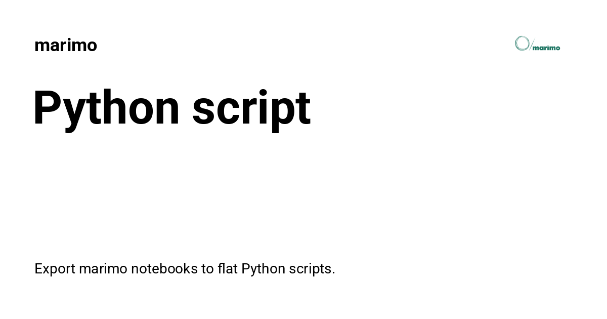 Python script - marimo