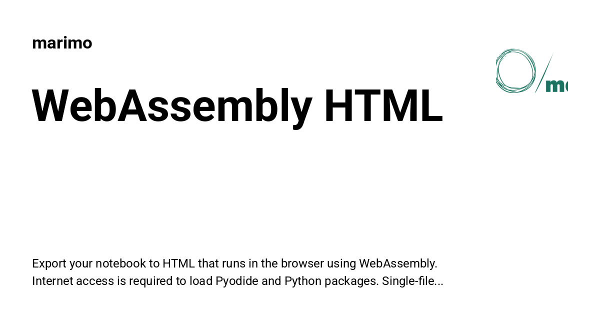 WebAssembly HTML - marimo