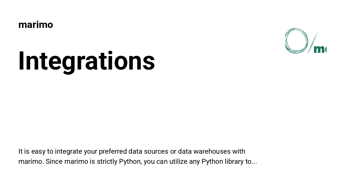 Integrations - marimo